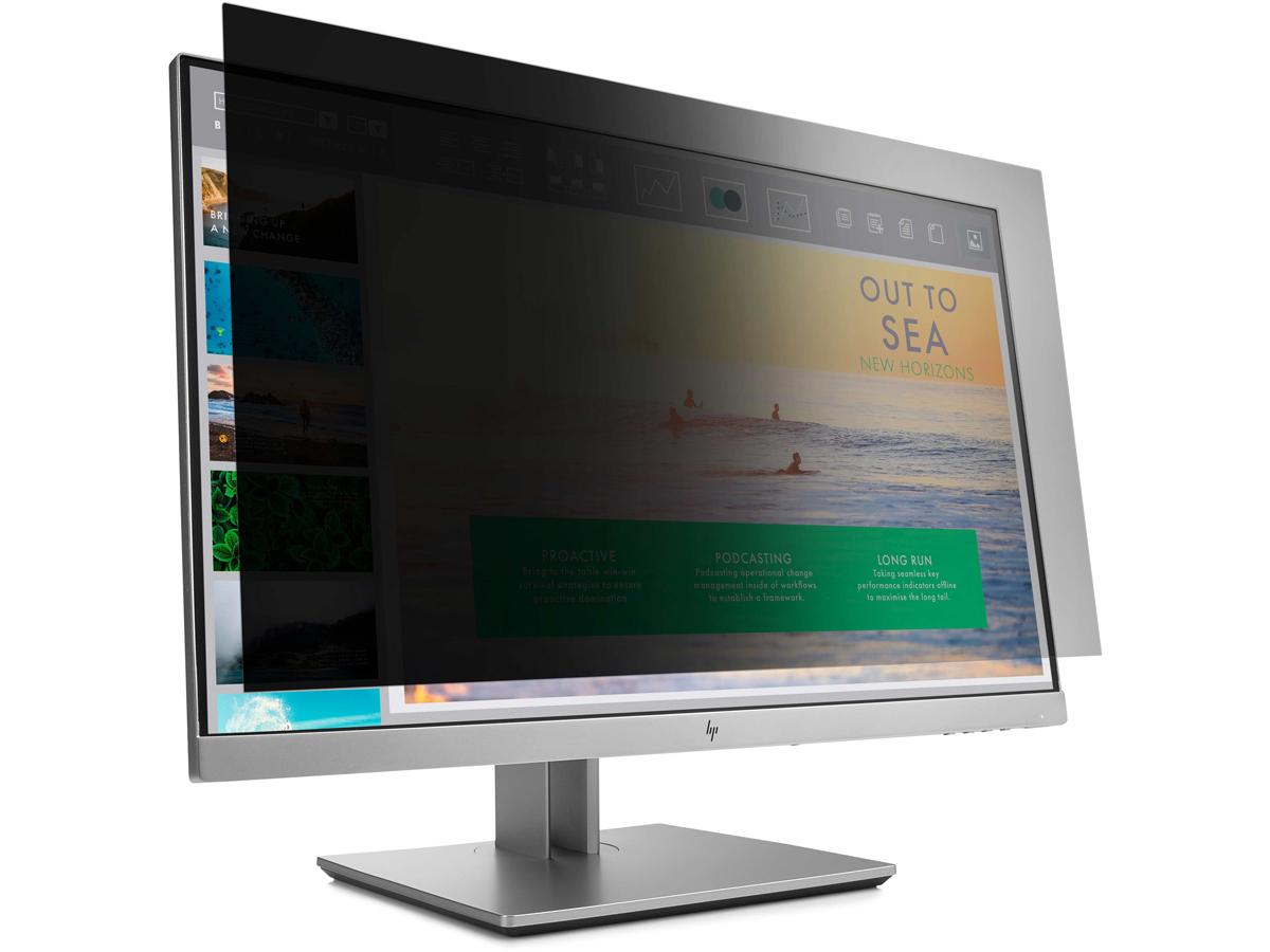 The TARGUS 4Vu Privacy Screen is designed specifically for the HP EliteDisplay E233 and HP Z23n G2 monitors. This screen helps protect sensitive information by narrowing the viewing angle so only the user directly in front of the monitor can see the screen content. With TAA compliance and clear landscape orientation, it’s ideal for corporate and government environments.