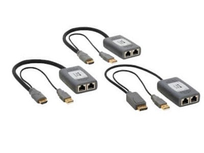 Eaton Tripp Lite Series 2-Port DisplayPort to HDMI over Cat6 Extender Kit, Pigtail Transmitter/2x Receivers, 4K 60 Hz, HDR, 4:4:4, 230 ft. 70.1 m, TAA