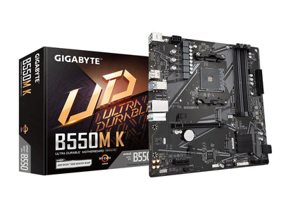 GIGABYTE B550M K Micro ATX AMD B550 Motherboard, Socket AM4, DDR4, 128GB