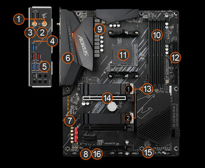 GIGABYTE B550 AORUS ELITE AX V2 Motherboard, ATX, AMD B550
