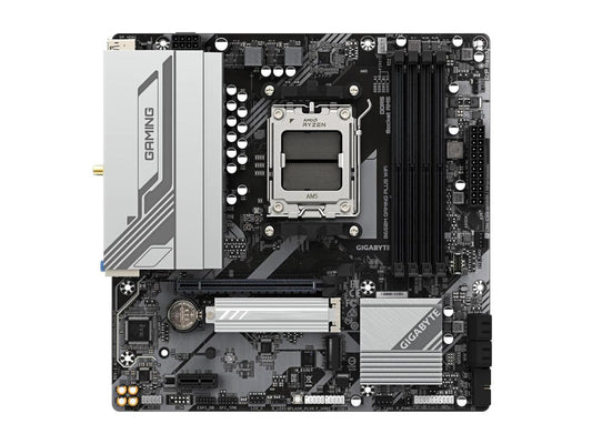 The GIGABYTE B650M GAMING PLUS WIFI is a Micro ATX motherboard built on the AMD B650 chipset, supporting AMD Ryzen 7000 and 8000 series processors. Designed for high-performance gaming and productivity builds, it offers comprehensive connectivity including HDMI, DisplayPort, and multiple USB types, plus support for up to 192GB of DDR5 memory. This board brings advanced audio, networking, and expandability to compact desktop systems.
