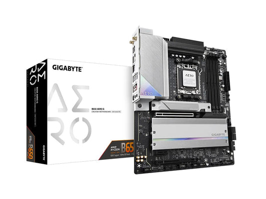 The GIGABYTE B650 AERO G is a high-performance ATX motherboard designed for AMD Ryzen 7000 and 8000 Series processors. Engineered on the AMD B650 chipset with DDR5 support and 192GB RAM capacity, it delivers robust speed and connectivity options, including S/PDIF out, HDMI, DisplayPort, and Wi-Fi 6E. Ideal for creators and power users, the motherboard features VisionLINK and EZ-Latch for improved usability and streamlined configurations.