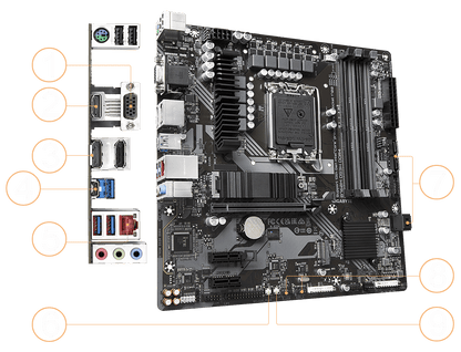 Gigabyte B760M DS3H DDR4 Micro ATX Motherboard, LGA1700, Intel B760
