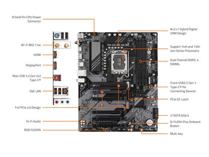 GIGABYTE B760 DS3H AC ATX LGA1700 DDR5 Motherboard
