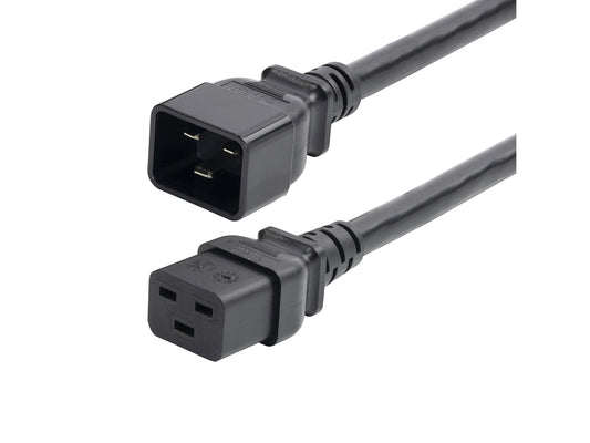 2ft (60cm) Heavy Duty Extension Cord, IEC 60320 C19 to C20 Power Extension Cable, 20A 250V, 12AWG, Heavy Duty Extension Cord, UL Listed