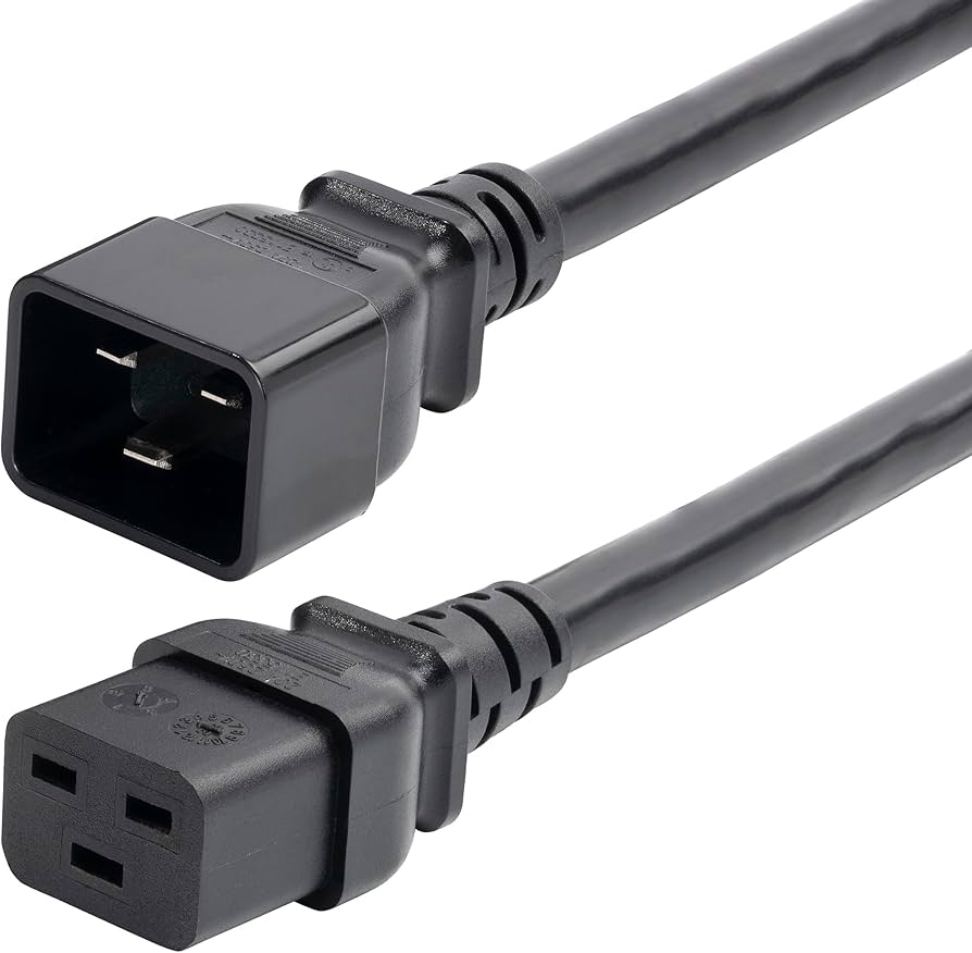 StarTech 2ft Heavy Duty C19 to C20 Power Extension Cable, 20A 250V, 12AWG