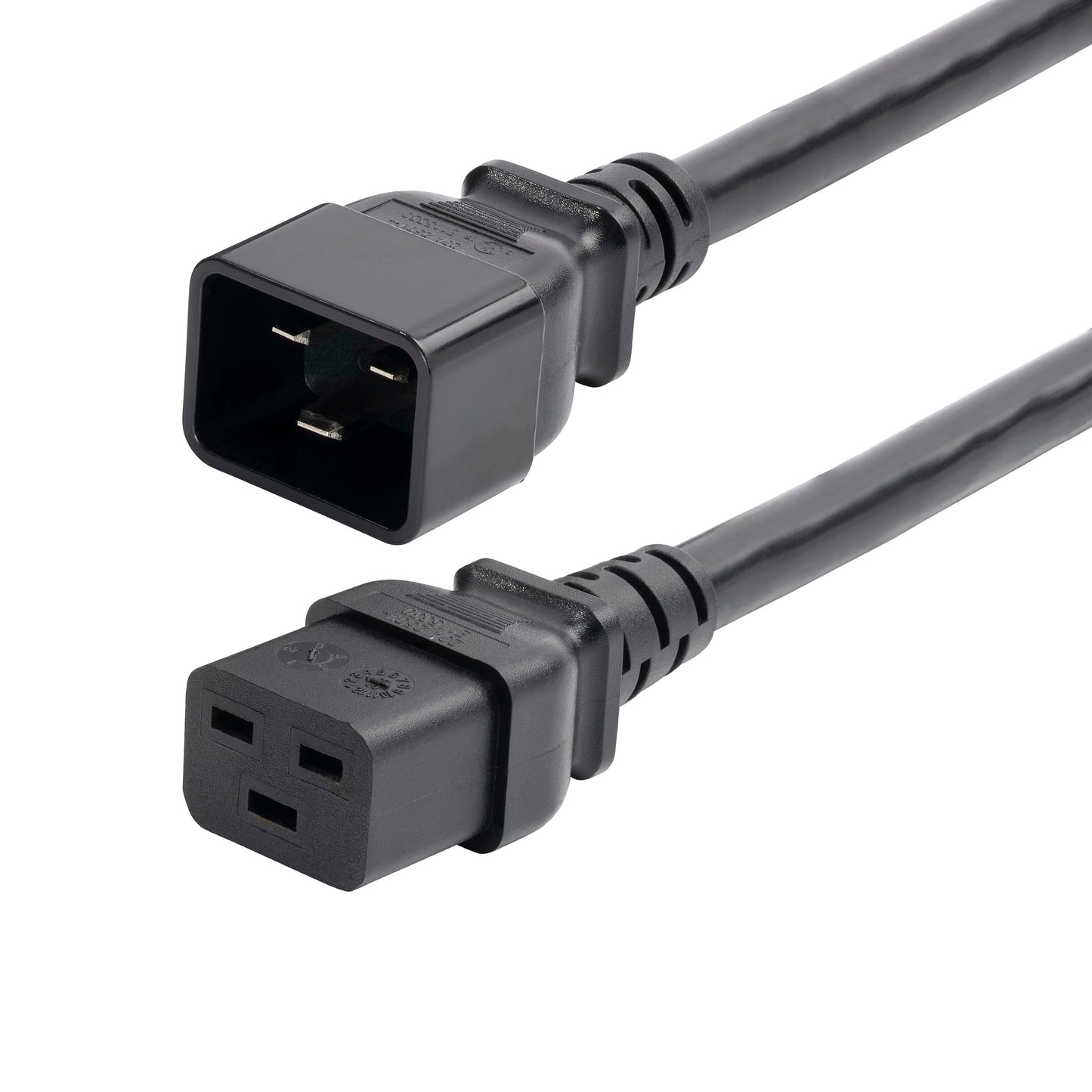 StarTech 2ft Heavy Duty C19 to C20 Power Extension Cable, 20A 250V, 12AWG