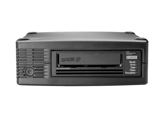 The HPE StoreEver LTO-9 Ultrium 45000 External Tape Drive delivers massive native storage capacity of 18 TB (compressible to 45 TB), with robust performance, encryption support, and LTFS compatibility. It's a complete tape storage solution supplied ready to use and designed for businesses requiring high-volume, secure, and long-term data archiving.