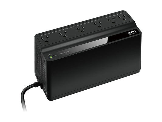 The APC Back-UPS ES BE425M delivers 425VA/255W of reliable backup power in a compact, space-saving design. With six total outlets, including two surge-only ports, it protects and powers essential electronics like routers, computers, and gaming systems during outages or voltage disturbances. Designed for residential or small office use, this standby UPS includes built-in surge suppression and maintenance-free lead-acid batteries.