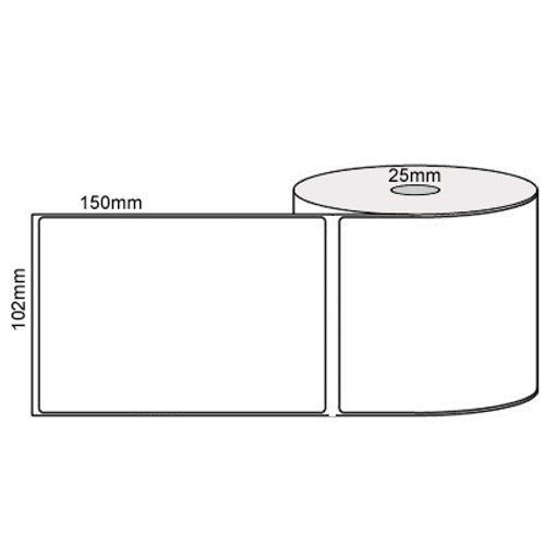 Étiquettes à transfert thermique brillantes en polyester Brother 3 x 2 pouces, 4 rouleaux/boîte