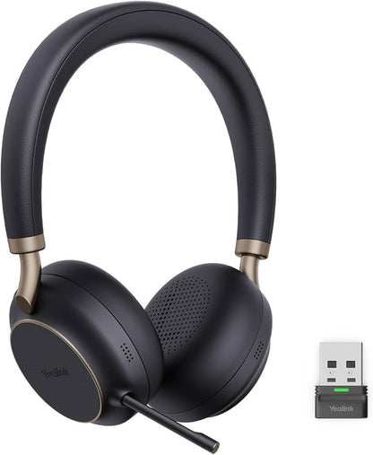 Casque supra-auriculaire sans fil Yealink BH76 avec support de charge USB-C Noir