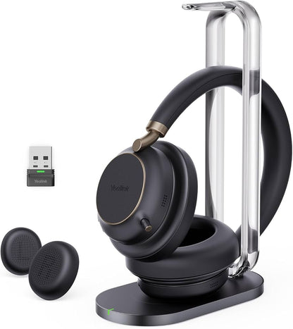 Casque supra-auriculaire sans fil Yealink BH76 avec support de charge USB-C Noir