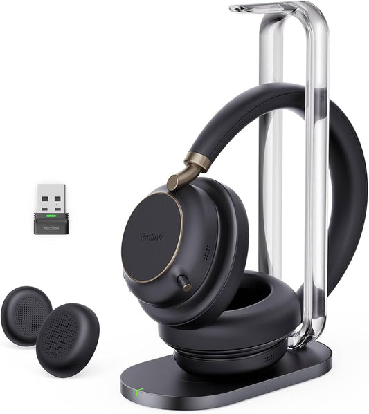 Casque supra-auriculaire sans fil Yealink BH76 avec support de charge USB-C Noir