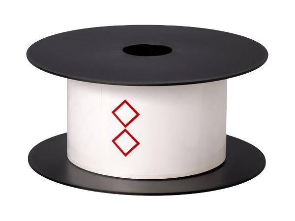 This 3in x 2in thermal transfer GHS white label from Brother is engineered for hazardous shipping and storage compliance. Featuring a durable 3mil construction, it's designed for longevity with a lifespan of over five years and is compatible with BMSLPR03xx ink ribbons. Ideal for identifying chemical containers with two-diamond GHS markings, this U.S.-made, TAA-compliant label comes in rolls of 250 and is optimized for industrial printing systems.