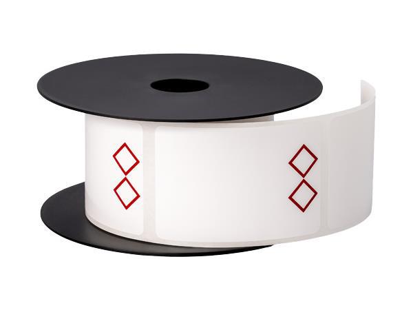 This 3in x 2in thermal transfer GHS white label from Brother is engineered for hazardous shipping and storage compliance. Featuring a durable 3mil construction, it's designed for longevity with a lifespan of over five years and is compatible with BMSLPR03xx ink ribbons. Ideal for identifying chemical containers with two-diamond GHS markings, this U.S.-made, TAA-compliant label comes in rolls of 250 and is optimized for industrial printing systems.