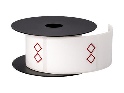 This 3in x 2in thermal transfer GHS white label from Brother is engineered for hazardous shipping and storage compliance. Featuring a durable 3mil construction, it's designed for longevity with a lifespan of over five years and is compatible with BMSLPR03xx ink ribbons. Ideal for identifying chemical containers with two-diamond GHS markings, this U.S.-made, TAA-compliant label comes in rolls of 250 and is optimized for industrial printing systems.