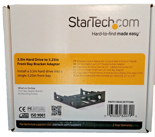 StarTech 3.5" Drive to 5.25" Bay Mount Adapter Bracket - Black, VESA Compatible