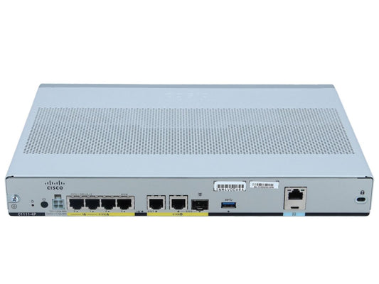 The Cisco ISR 1100 C1111-4P Router delivers high-performance network routing with support for dual Gigabit Ethernet WAN ports, 4GB RAM, and cloud-managed SD-WAN capabilities. Designed for scalable branch deployments, this device offers comprehensive security with AES/WPA2 encryption and robust routing protocols like IPv4/IPv6. Its compact 1RU form factor supports flexible mounting and is optimized for managed connectivity in enterprise networks.