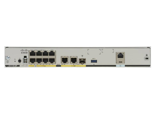 The Cisco ISR 1100 8-Port Dual GE WAN Ethernet Router with 8GB of memory is designed to deliver scalable and secure branch connectivity. Tailored for professional networking environments, it meets TAA compliance standards and supports enterprise-class routing in a compact form factor.