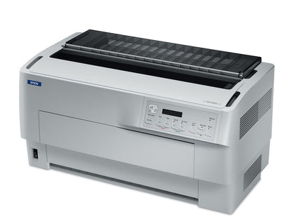 The EPSON DFX-9000 is a high-performance monochrome dot-matrix printer built for demanding workgroup environments. With print speeds up to 1550 characters per second (cps), it handles continuous forms and label printing tasks with exceptional efficiency. Equipped with multiple connectivity options—including USB, Serial, and Parallel—it supports seamless integration into various legacy and modern PC systems.