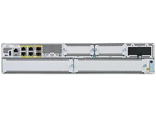 The Cisco Catalyst C8300-2N2S-6T Voice Bundle is a high-performance wired router designed for enterprise-grade networking and voice integration. Supporting IPv4, IPv6, MPLS routing protocols, and security protocols like RADIUS and AES, this bundle is engineered for scalability and secure data flow. With six 1-Gigabit Ethernet ports and enhanced DSP module (NIM-PVDM-6), it delivers robust connectivity and voice processing.