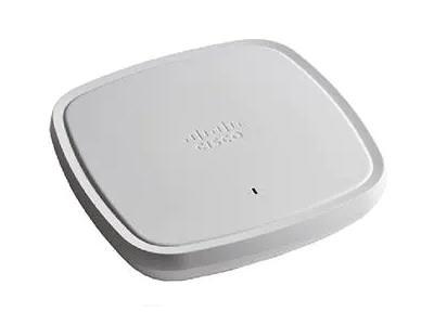 The Cisco Catalyst 9130AXE Access Point with a stadium antenna offers cutting-edge wireless performance with embedded controller functionality. It supports 8x8 downlink MU-MIMO and 4x4 uplink MIMO with IEEE 802.11a/b/g/n/ac/ax compatibility, providing high device density and throughput. This unit features 2048 MB DRAM, USB 2.0, and an RJ-45 interface, tailored for high-demand environments.