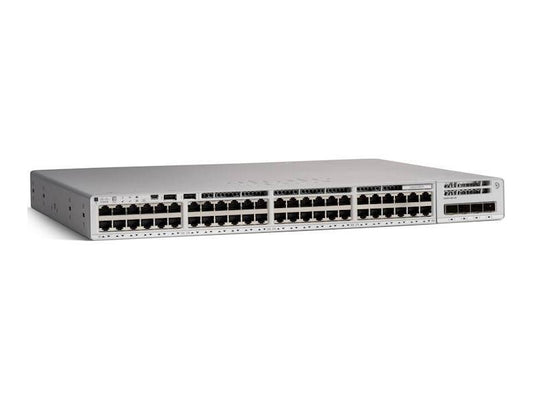 Cisco Catalyst 9200 Series 48-port switch offers enterprise-grade, partial PoE+ capabilities with a robust 370W power budget, 4 GB memory, and 4 GB flash storage. Designed for wired Layer 2 and Layer 3 networking, it supports Gigabit Ethernet, advanced routing protocols, and IEEE 802.3bt standards. This TAA-compliant unit ensures encrypted, reliable connectivity for secure deployments in government and commercial environments.