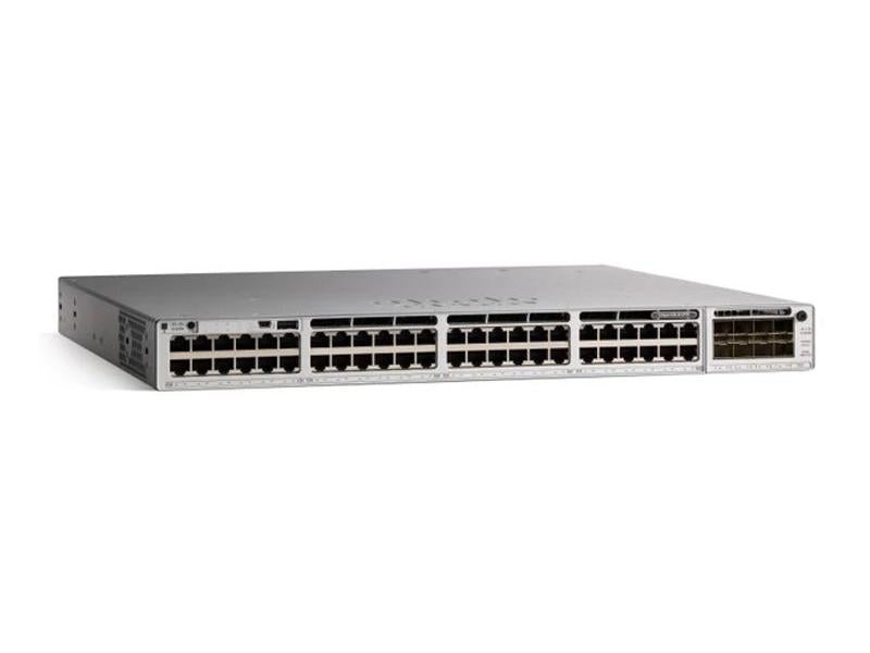 The Cisco Catalyst 9300 C9300-48T-E is a high-performance, wired 48-port gigabit switch engineered for scalability, enterprise-level routing, and efficient data management. With 8GB of RAM, 16GB flash storage, and Layer 2/3 support, it's ideal for robust and secure network topologies within enterprise environments.