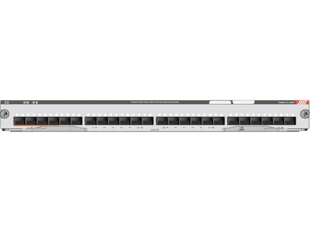 Maximize the bandwidth and scalability of your Cisco Catalyst 9400 Series with this 24-port line card featuring 20 25GE and 4 10G ports. Designed for high-performance enterprise network cores, this plug-in module ensures secure and flexible deployment. Backed by an enhanced limited lifetime warranty, it's ideal for mission-critical environments.