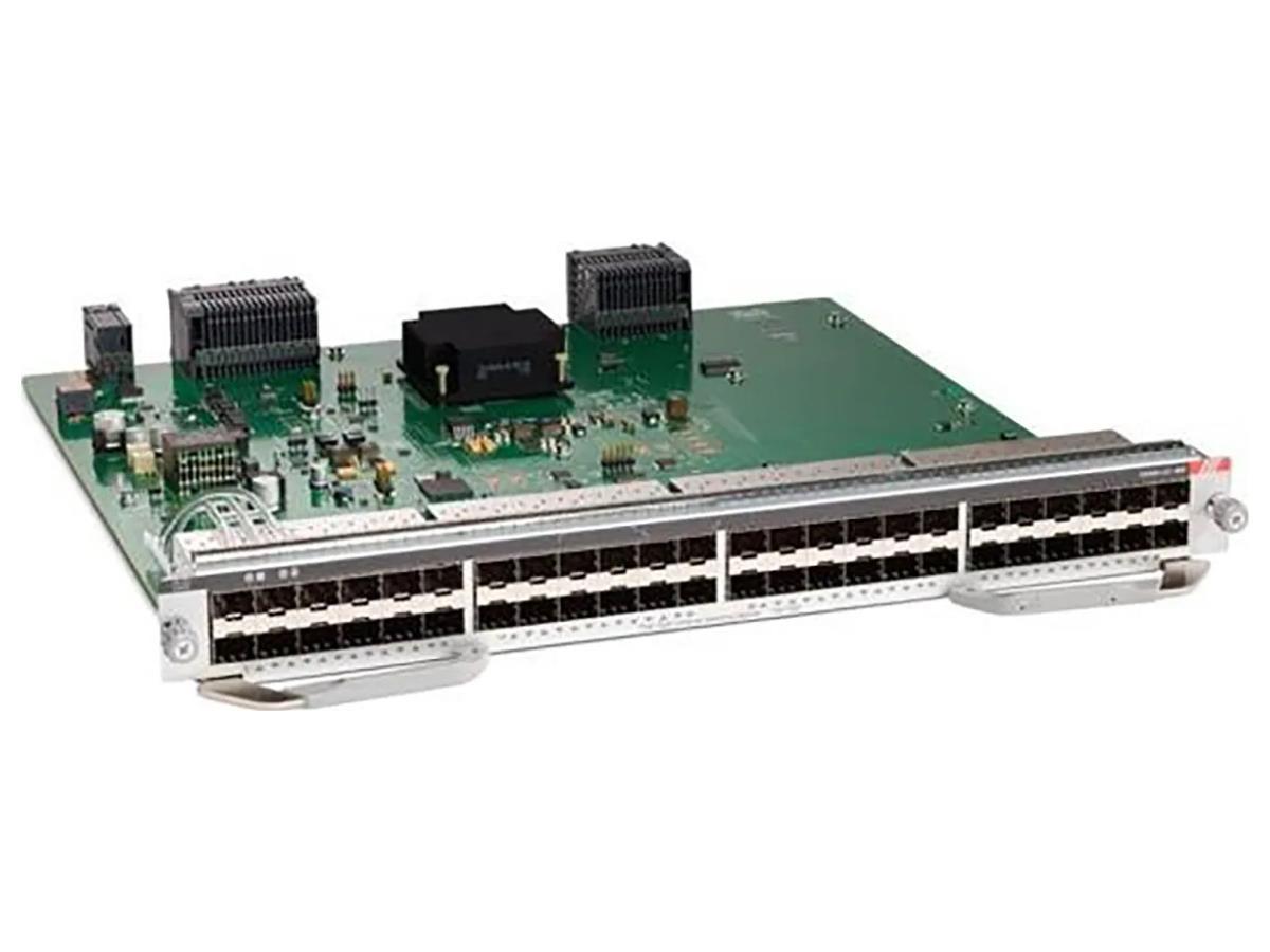 The Cisco Catalyst 9400 Series 48-Port Gigabit Ethernet (SFP) TAA plug-in card delivers high-density, enterprise-class networking with support for 48 nonblocking SFP ports. Tailored for scalable wired connectivity, this module is designed for seamless integration into Catalyst 9400 series chassis, emphasizing performance and compliance. It is ideal for IT environments requiring trusted hardware with Trade Agreements Act (TAA) compliance and secure infrastructure scalability.