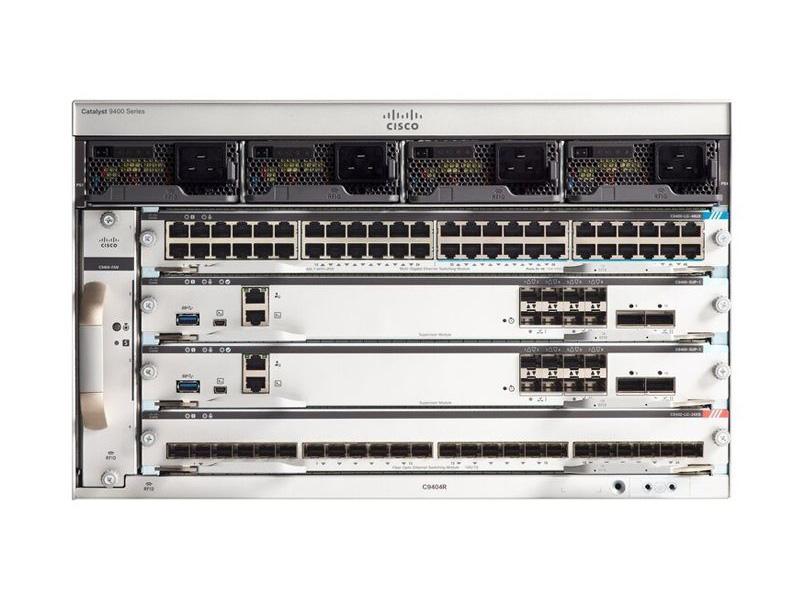 The Cisco Catalyst 9404R is a modular 4-slot switch chassis built for scalability, high availability, and enterprise-class networking. Designed for rack-mounting (6U) and capable of housing redundant power supply and supervisor modules, it ensures continuous operation and simplified maintenance. With its robust compliance standards and lifetime warranty, it offers a strong foundation for next-generation networking environments.