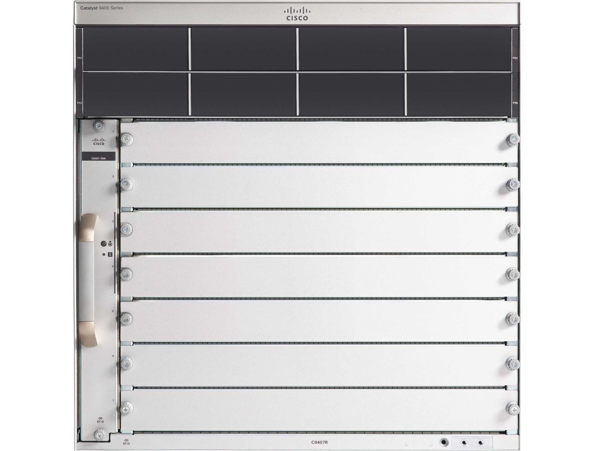 The Cisco Catalyst 9407R is a modular, rack-mountable Layer 3 switch with 96 UPOE+ RJ-45 ports, designed for high-density enterprise core and aggregation deployments. Equipped with a DNA Essentials License, Supervisor 1XL, and dual 48-port UPOE+ line cards, it delivers robust scalability and performance for evolving network demands. Ideal for managing heavy traffic, advanced security, and unified communications in complex IT environments.