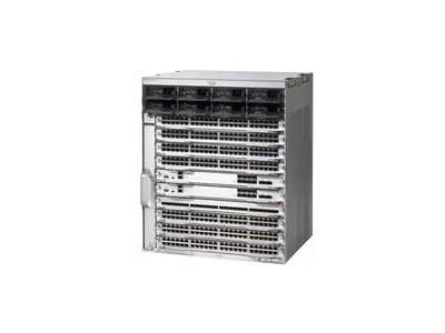 High-capacity Cisco C9410R switch chassis, designed for advanced enterprise networks, featuring 100Gbps throughput and support for Layer 2/3 switching and multiple interface types. Built to U.S. federal standards with TAA compliance and Cisco Enhanced Limited Lifetime Warranty, this 13RU chassis delivers highly scalable, secure networking performance in mission-critical infrastructures.