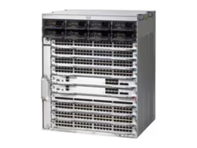 The Cisco Catalyst 9400 Series C9410R is a modular 10-slot chassis switch designed for enterprise-grade network infrastructure. Supporting both Layer 2 and Layer 3 operations with dual-stack IPv4/IPv6 routing and IEEE 802.3bt PoE+, it provides scalable and future-ready connectivity. Compliance with TAA and RoHS standards underscores its suitability for public sector and global deployments.