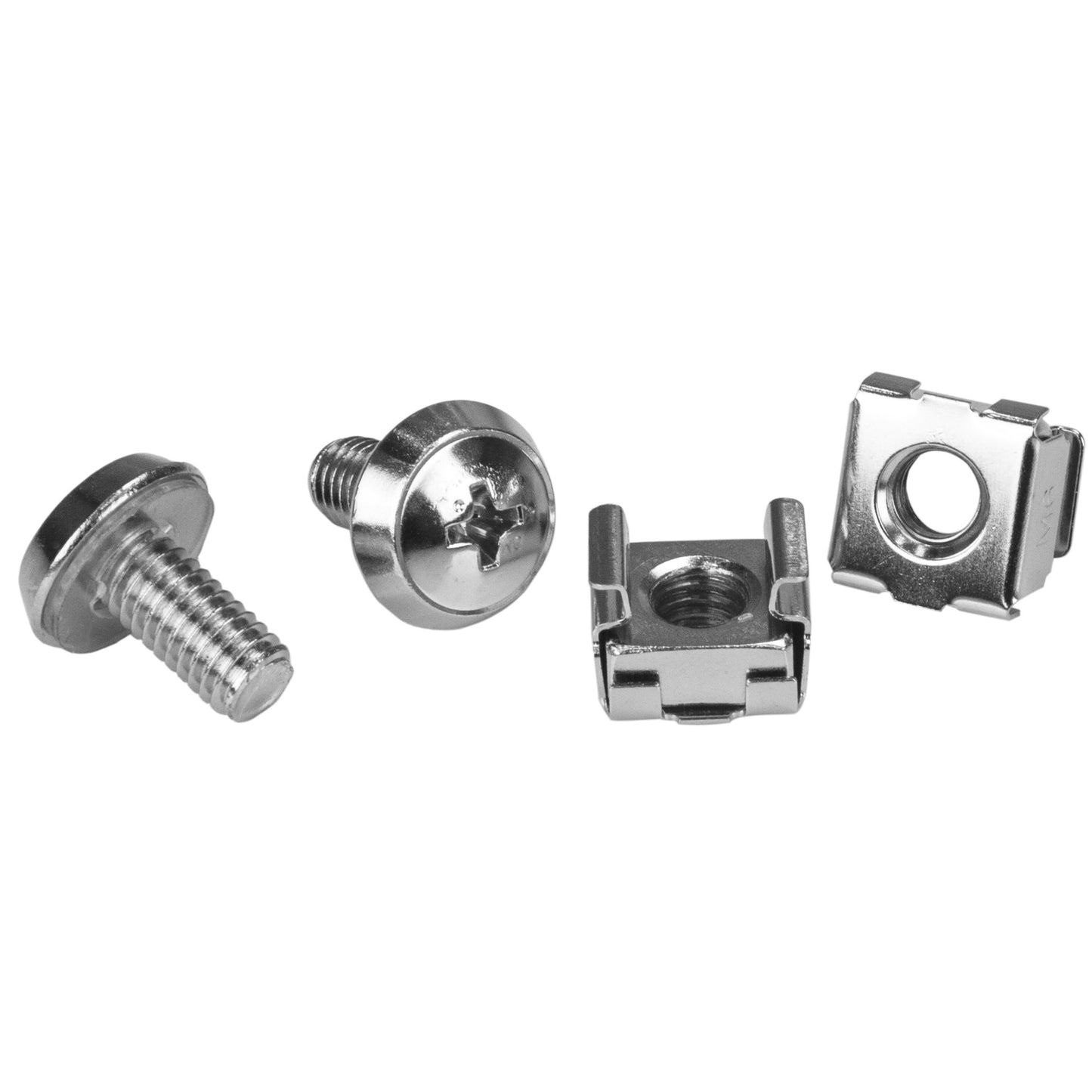 StarTech M6 Cage Nuts - 100 Pack, Nickel-Plated, Silver