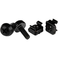 Écrous cage StarTech 10-32, paquet de 50, acier noir, conformes TAA