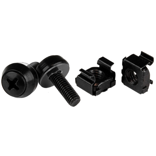 Écrous cage StarTech 10-32, paquet de 50, acier noir, conformes TAA