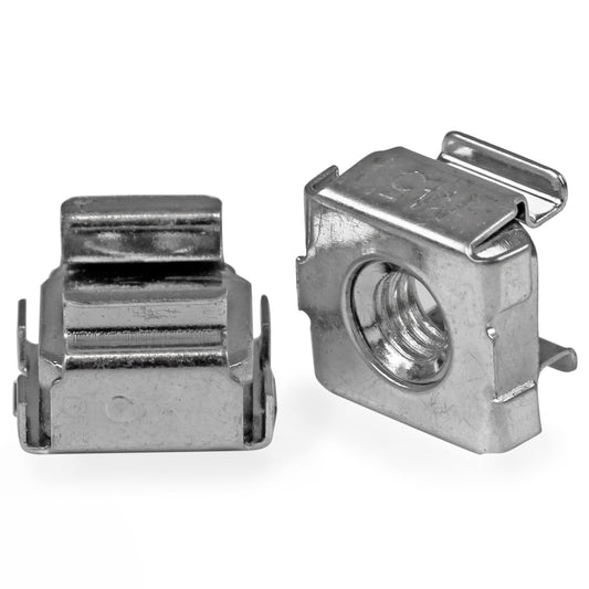 Écrous cage StarTech M5 (lot de 100) – Nickelés, conformes aux normes TAA