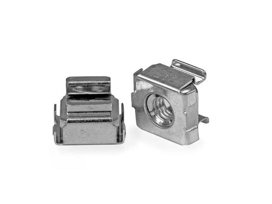 Install your rack-mountable hardware securely with these high-quality StarTech M5 cage nuts. This 100-pack offers reliable hardware mounting for rack systems with a nickel-plated finish that helps prevent rust, extending product longevity. Designed for compatibility and durability, these cage nuts are ideal for large-scale IT network installations.