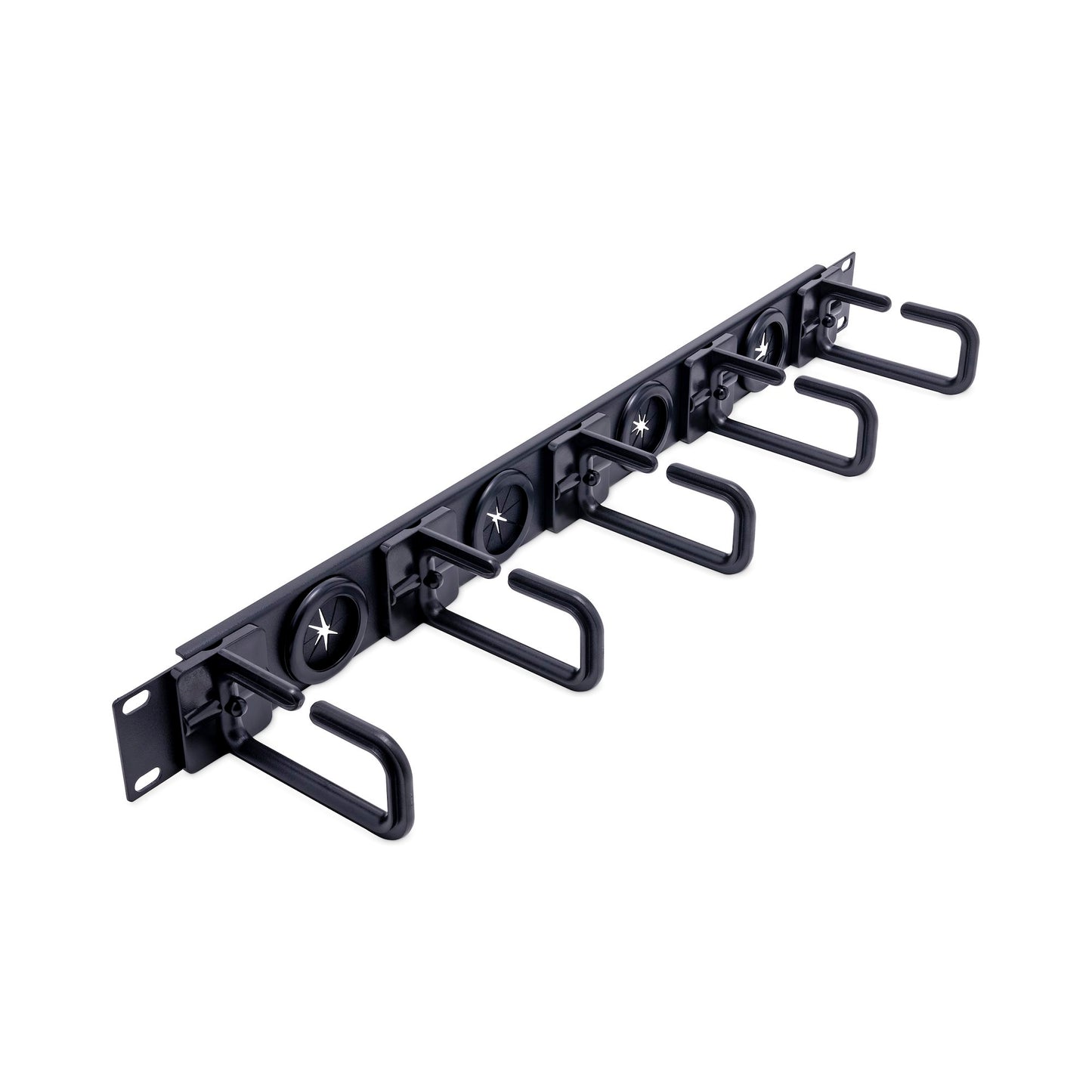 StarTech 1U 19" Rackmount Cable Management Panel, Steel, Black