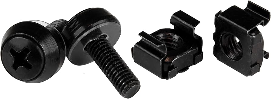 Vis et écrous cage StarTech M5 noirs, paquet de 100