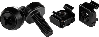 StarTech M6 Screws & Cage Nuts 100-Pack, Black Steel