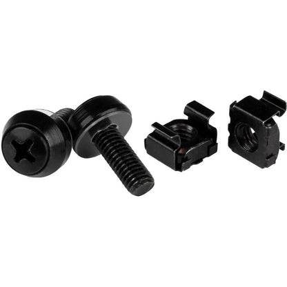 StarTech M6 Screws & Cage Nuts 100-Pack, Black Steel