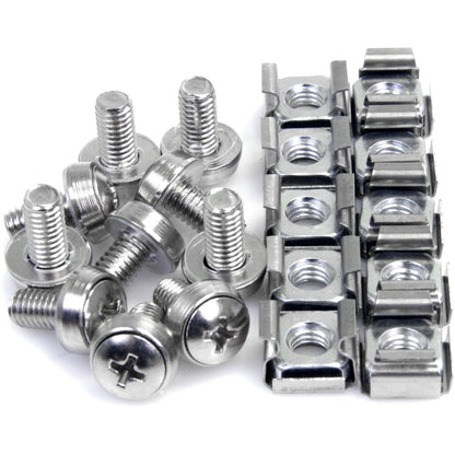 StarTech 50-Pack M6 Mounting Screws – Nickel-Plated, Silver