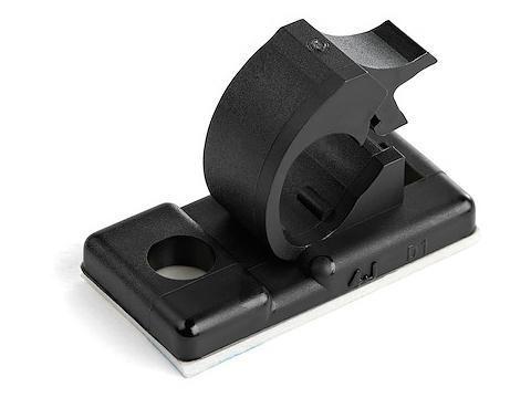 This 100-pack of StarTech cable management clips offers durable and flexible organization for small cable bundles. Constructed with UL94 V-2 fire-rated black nylon and backed by strong 3M adhesive, each clip supports secure placement on various surfaces including metal, wood, drywall, and glass. Ideal for IT setups, retail, or home office environments where neat cable routing is essential.