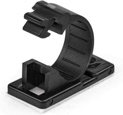 Clips de gestion de câbles auto-adhésifs StarTech 100, nylon noir 66