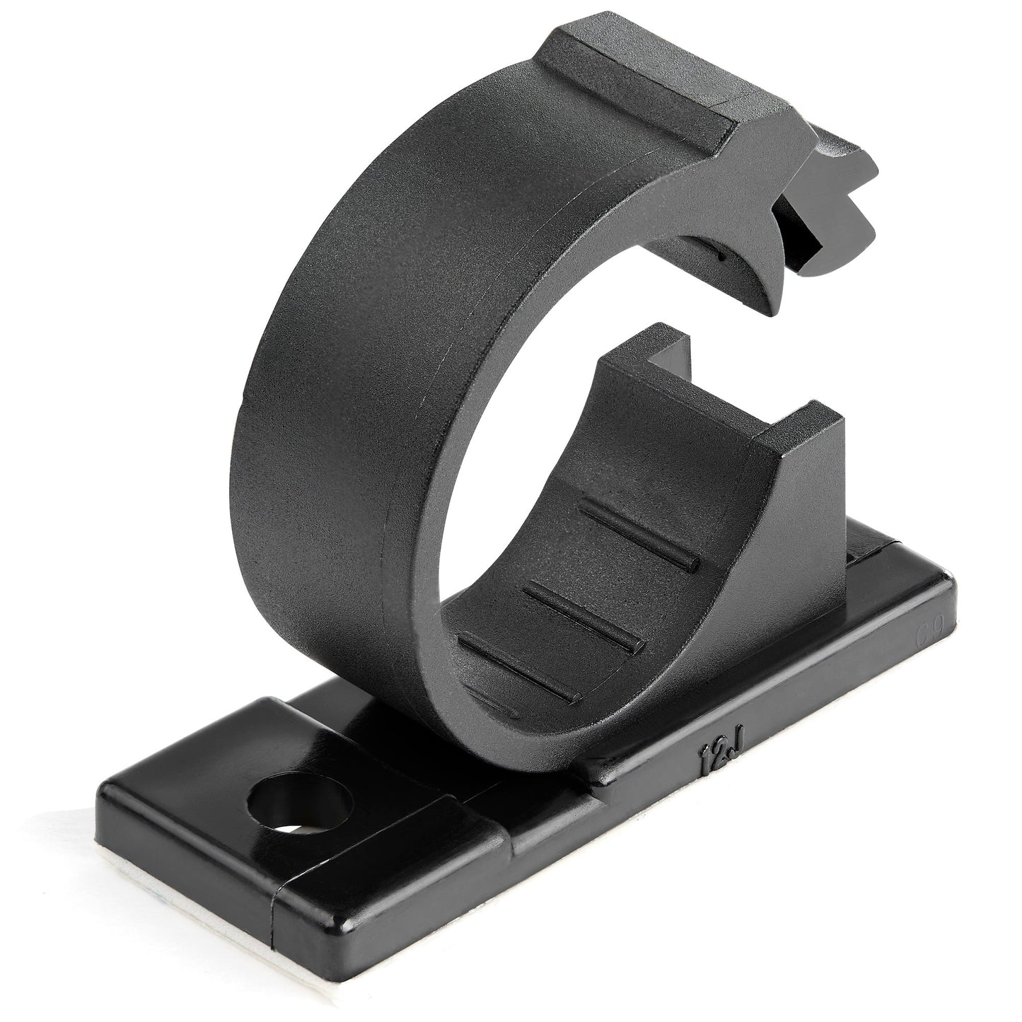StarTech 100 Self-Adhesive Cable Clips, 17mm Bundle Support, Black Nylon