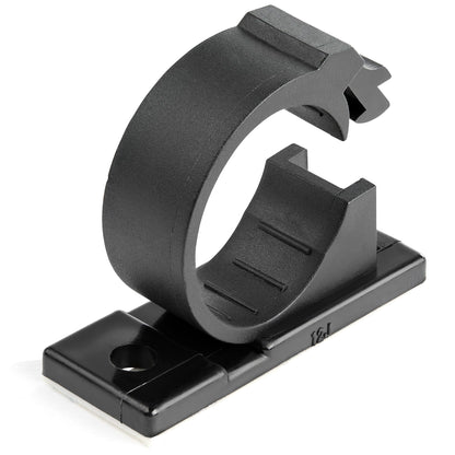 StarTech 100 Self-Adhesive Cable Clips, 17mm Bundle Support, Black Nylon