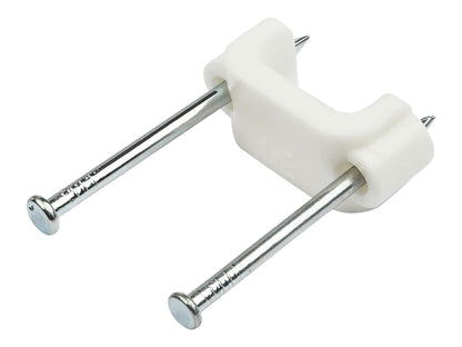 StarTech 100 Medium Cable Clips with Nails, White, TAA Compliant