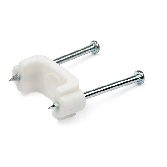 Serre-câbles StarTech 100 de taille moyenne avec clous, blancs, conformes aux normes TAA